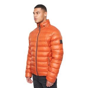 Duck and Cover Mens Shemmy 2 Layer Quilted Jacket / Orange